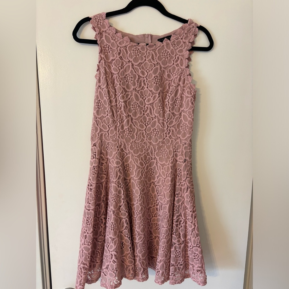 City Studio Blush Lace Midi Dress